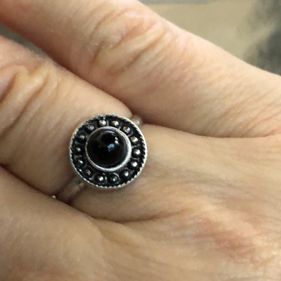 Jewelry - 💙 Boho Dark Navy Cabochon Antiqued silver-tone ring